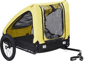 vidaXL Remorcă de bicicletă pentru animale de companie, galben & negru