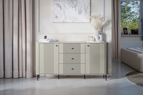 Comodă cu sertare pe picioare Vesper 160 cm - cașmir / picioare negre