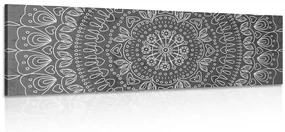 Tablou Mandala desenată manual în design alb-negru