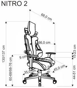 Scaun de birou Nitro 2 rosu/negru H137 cm