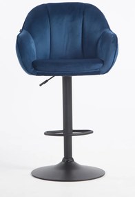 HR2055W Scaun Bleumarin din Catifea cu Bază Neagră