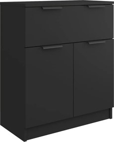 vidaXL Servantă, negru, 60x30x70 cm, lemn prelucrat