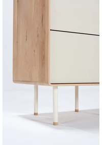 Comodă albă/în culoare naturală înaltă din lemn de stejar 60x100 cm Fina – Gazzda