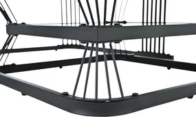 Set masă de cafea, 2 piese, set masă pentru living cu 1 sertar, 70x70x45 cm/50x50x40 cm, Alb+Negru