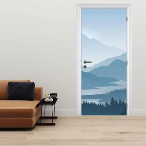 Fototapet pentru ușă - Peisaj montan - grafică (95x205cm)