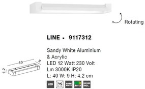 Aplica LED decorativa design liniar LINE 12W NVL-9117312
