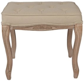 Taburet shabby chic, bej, stofa, 50x36x47 cm
