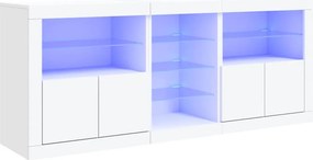 vidaXL Servantă cu lumini LED, alb, 181,5x37x67 cm