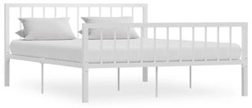 284566 vidaXL Cadru de pat, alb, 160 x 200 cm, metal