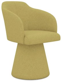 Scaun de sufragerie galben tapițat Kanoa – Makamii