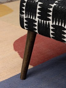 Fotoliu negru, stofa, Waka