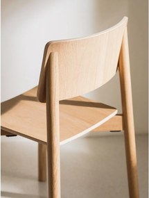 Scaun de dining în culoare naturală stivuibil cu aspect de lemn de stejar Wem – noo.ma