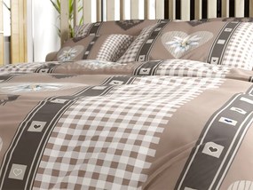 Lenjerie din bumbac COUNTRY HEART bejă Dimensiune lenjerie de pat: 70 x 90 cm | 140 x 200 cm
