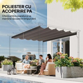 Outsunny Acoperiș de Schimb pentru Pergolă cu 10 Orificii de Drenaj,  Permeabil, 4x3 m, Bej | Aosom Romania