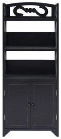 284112 vidaXL Dulap de baie, negru, 46 x 24 x 116 cm, lemn de paulownia