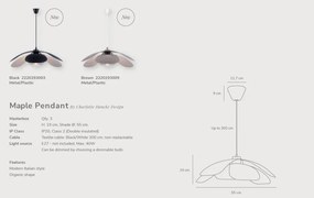 Pendul design modern Maple 55 negru