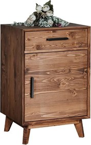 Dulap lemn masiv Timeless 1 Sertar 1 Ușă Whisky, 50 × 45 × 85 cm