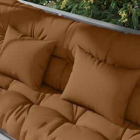 Outsunny Set de 4 perne de șezut, 150x50 cm repelent la apă perne de scaun cu benzi de prindere, 10 cm grosime bronz | Aosom Romania
