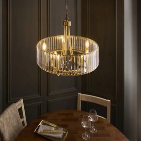 Endon 119610 - Candelabru VISCONTI cu lanț, 5 x E14, 6 W, 230 V, alamă