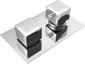 Baterie argintiu-lucios pentru duș încastrată (3 ieșiri) Latus – Sapho