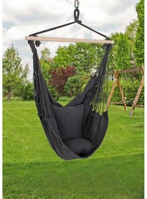 Fotoliu suspendat de grădină negru capitonat Tobago – Garden Pleasure