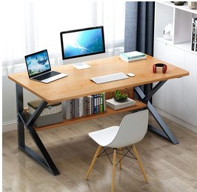 Birou de scris cu raft in decor stejar SHAPE 80x40 cm