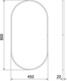 Mexen Loft oglindă ovală de baie 80 x 45 cm, cadru auriu - 9851-080-045-000-50