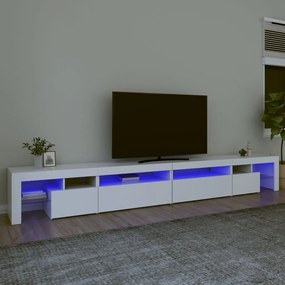 3152802 vidaXL Comodă TV cu lumini LED, alb, 290x36,5x40 cm