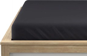 Cearsaf Jersey cu lycra antracit 180 x 200 cm
