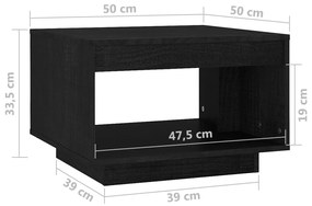 Masuta de cafea, negru, 50x50x33,5 cm, lemn masiv de pin 1, Negru
