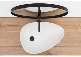 REA-U8536 - Lavoar pe blat GRETA 39x56 cm, ceramică, alb lucios