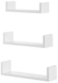 Set 3 rafturi de perete NEXA albe