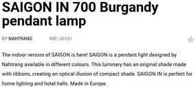 Lustra XXL suspendata design decorativ SAIGON IN 70cm Burgandy
