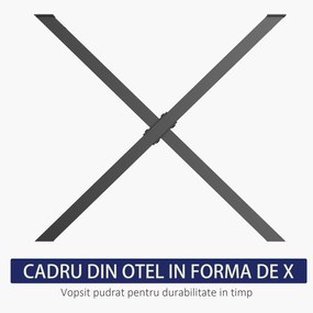HOMCOM Set 2 picioare pentru masa, birou din otel in forma de X  80x4x72cm, negru