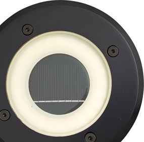 Spot modern de sol negru, inclusiv LED reîncărcabil cu energie solară IP65 - Solyx