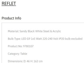 Lampadar de podea modern stil minimalist REFLET