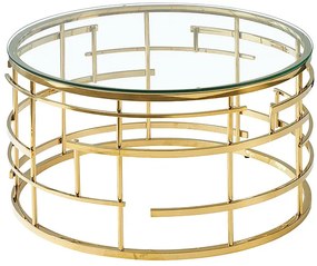 Masă de cafea Lillian (Sticlă + Auriu). 1050421