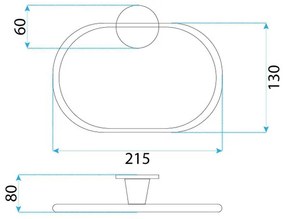 Cuier de baie Ring 16101 cupru periat