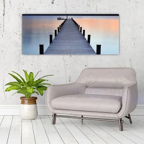 Tablou - Ponton de la Lacul Starnberger, Bavaria, Germania (120x50 cm)