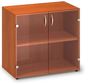 Dulap din sticlă joasă ProOffice 80 x 45,8 x 73,5 cm, cireș