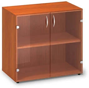 Dulap din sticlă joasă ProOffice 80 x 45,8 x 73,5 cm, cireș
