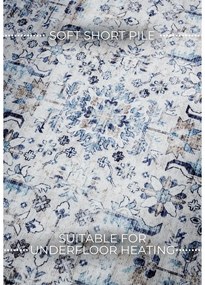 Covor albastru deschis 80x150 cm Saveh Cream Blue – Elle Decoration