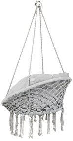 Fotoliu suspendat gri KOLUMBIA cu tapiterie