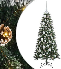 vidaXL Brad de Crăciun artificial Verde 120 cm PVC și Plastic și Oțel