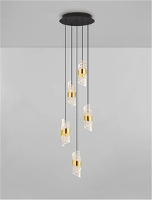 Lustra cu 5 pendule LED design modern Seneca