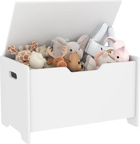 AIYAPLAY Cutie pentru jucării din lemn în formă de urs cu capacitatea de 20 kg, 60x38x48 cm, alb | Aosom Romania