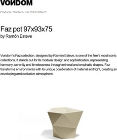 Ghiveci plante design decorativ modern exterior/interior FAZ POT 97x93x75cm