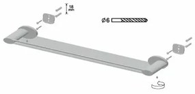 Etajera crom transparent Bisk Side 54 cm