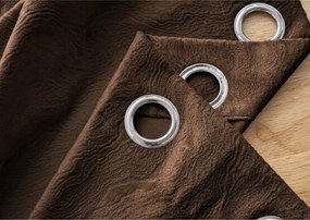 Draperie opaca DUNES VELVET 140x250 cm, maro Agatat: Inele metalice
