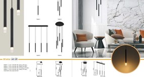 Lustra suspendata design minimalist BLAKE 5L negru